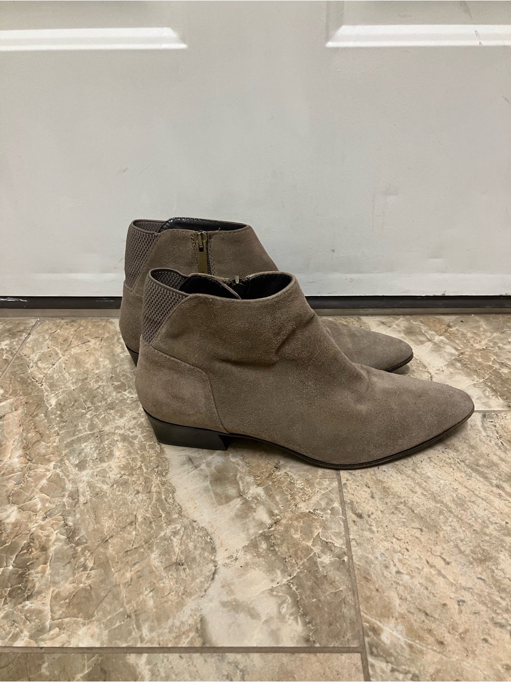 AQUATALIA Franca Taupe Suede Weatherproof  Ankle boot